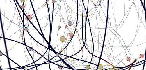 Aufkleber - Global network background. Connecting triangles. Globe of the earth. abstract planet in space. 3d rendering