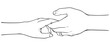 © sense - Couple holding hand line art style vector eps
