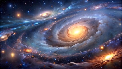 Wall Mural - Celestial Symphony: A Tapestry of Stardust and Nebulae  Generative AI