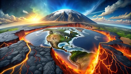 Wall Mural - A Tapestry of Time: Earth's Geological History Unveiled  Generative AI