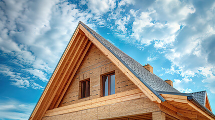 Outstanding Wooden roof frame of a private house