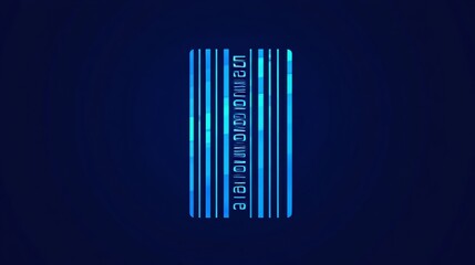 Wall Mural - A blue barcode with a gradient effect.