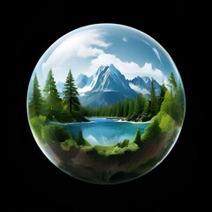 Sticker -  environment-themed-earth-globe-icon-isolated-on-a-white-background-as-transparent