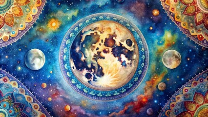 Wall Mural - Celestial Tapestry: A Symphony of Lunar Craters  generative AI