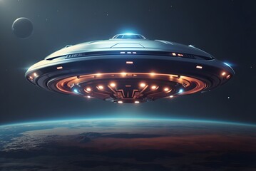 unidentified flying object - ufo. science fiction image concept of ufology and life out of planet ea
