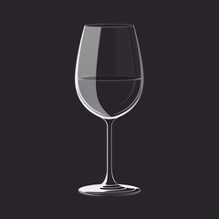 Glass of wine icon isolated on dark background