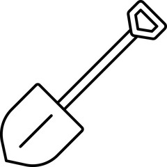 Shovel icon. Weapon symbol. Linear style.