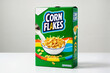© ribah - A box of Corn Flakes cereal with a colorful design and box displays the word text 'Corn Flakes'