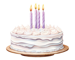 Poster - PNG Cream cake birthday dessert, digital paint illustration.