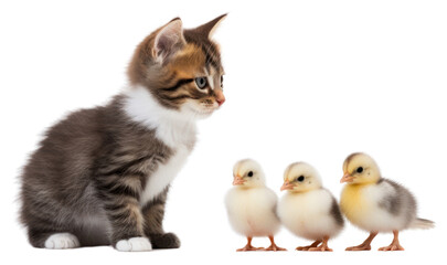 Poster - PNG Kitten animal mammal bird transparent background