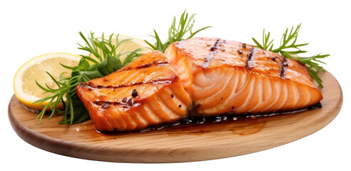 Wall Mural - PNG Salmon roasted steak food seafood meat.