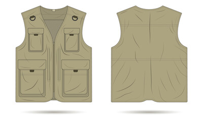 Canvas Print - Outdoor vest mockup. Military army vest