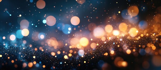 Poster - Abstract bokeh particles for cinematic trailers digital technology events and concert backgrounds
