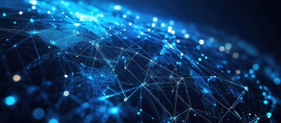 Poster - Abstract digital background showcasing technology connections in a global network