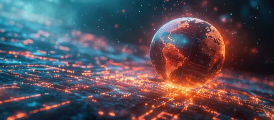 Poster - Business and Technology Concepts in E Learning Internet and Network Solutions for Online Courses 3D Illustration