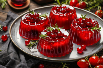 red berry jelly, selective focus