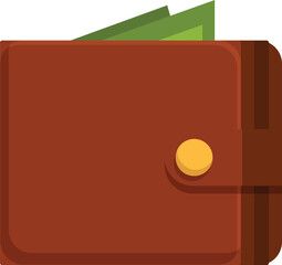 Poster - Brown leather wallet with a gold clasp containing cash money