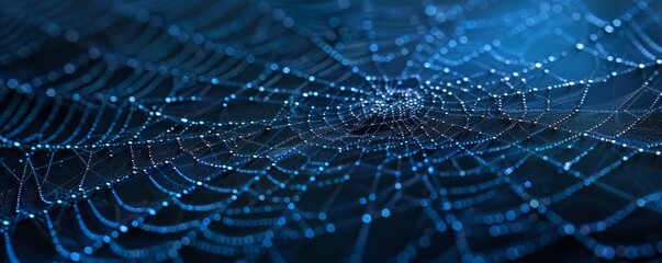 Dewy Spider Web Texture Background, 4K hyperrealistic photo