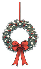 Sticker - PNG Christmas wreath celebration decoration tradition.