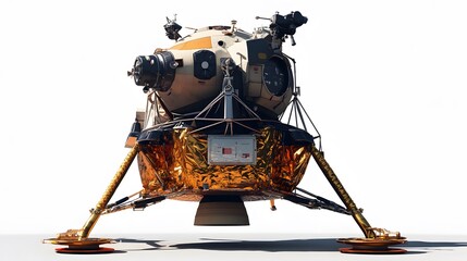 png lunar module sticker, 3d rendering, transparent background