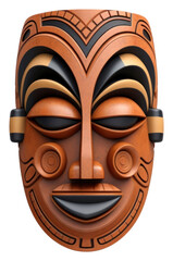 Canvas Print - PNG Mask totem wood face.