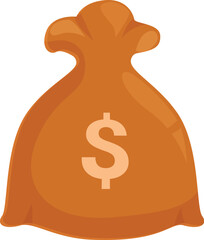 Poster - Cartoon drawing of a big brown bag holding us dollars