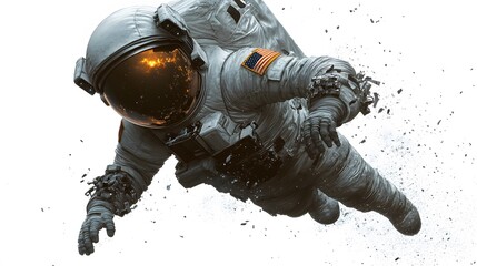 png space suit patch sticker, 3d rendering, transparent background