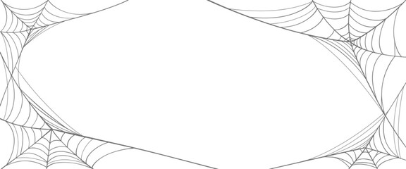 Wall Mural - halloween horizontal frame black cobweb on transparent background ilustration vector. halloween conc