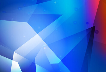 Sticker - light blue, red vector backdrop with lines, triangles.