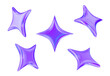 © Игорь Жуков - 3d neon purple sparkle star set. Stock vector illustration on isolated background.