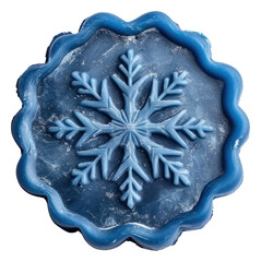 Poster - PNG  Seal Wax Stamp blue snowflake white background accessories creativity.