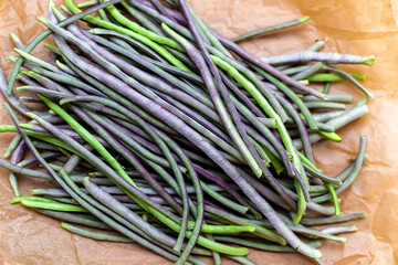 A bunch of fresh organic asparagus bean