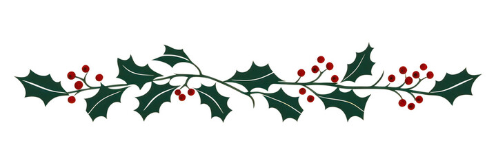 Wall Mural - PNG Holly christmas pattern plant.