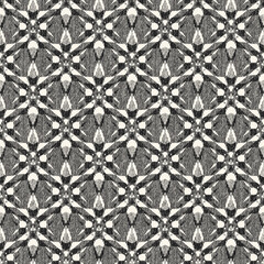 Wall Mural - Monochrome Grain Kaleidoscope Floral Pattern