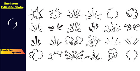 playful wavy lines resembling spontaneous doodles. explosive rays of surprise, hand-drawn radial lin