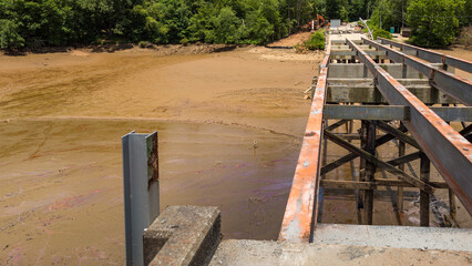 Rebuilding a bridge.