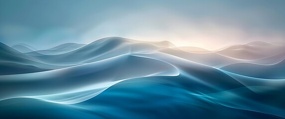 Wall Mural - Abstract Blue and White Wavy Background