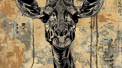 Wall Mural - A giraffe 