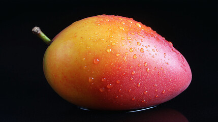 mango isolated on black background 