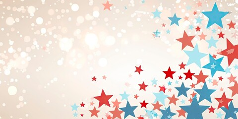 Old retro vintage background with red white and blue stars