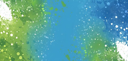 Sticker - Abstract Green Blue Splashes Background