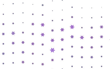Wall Mural - Light Purple vector pattern with christmas snowflakes, stars.