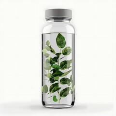 Wall Mural - plastic bottle with pink cap on transparent background.