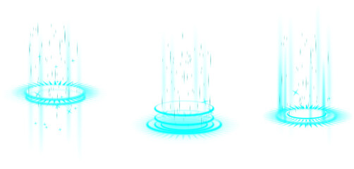 blue level up teleportation glow