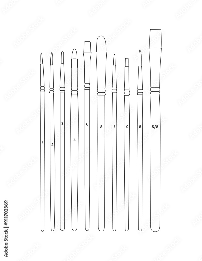Set De 10 Pinceles Cortos Daler Rowney System 3 Para Acrílico Y Óleo - Con Funda Cremallera Clásica