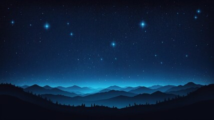 Wall Mural - Starry Mountain scape