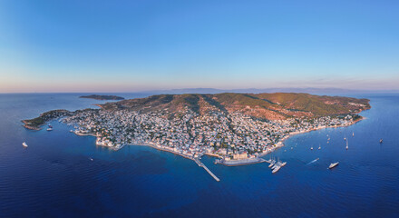 view of the island of Spetses in Greece