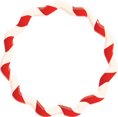 Poster - Christmas candy cane forming round frame with copy space for your holiday message