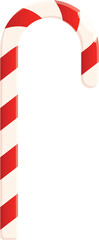 Poster - Classic red and white striped candy cane standing upright against a white background
