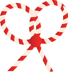 Poster - Red and white striped ribbon tied in a bow and forming two circles